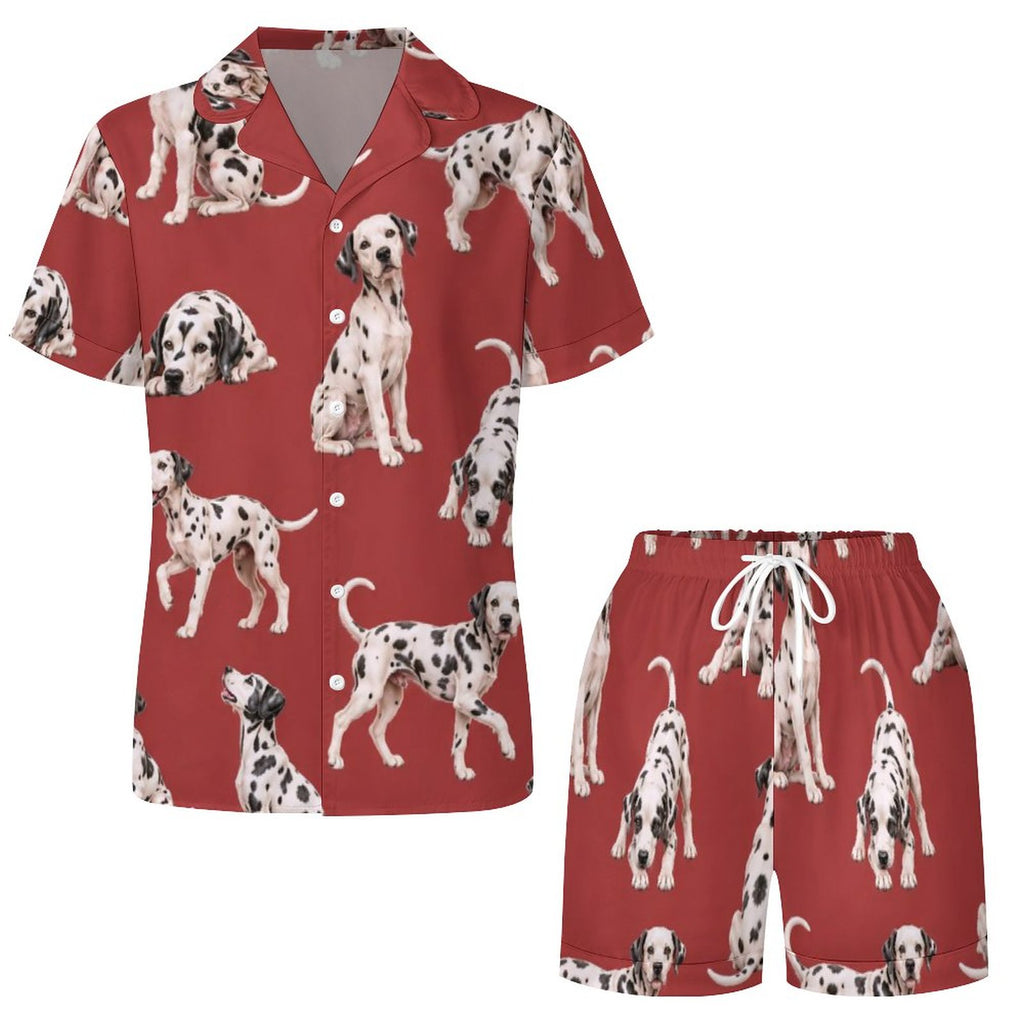Women's Satin Cuban Collar Pajama Set(All-Over Printing)