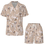Women's Satin Cuban Collar Pajama Set(All-Over Printing)