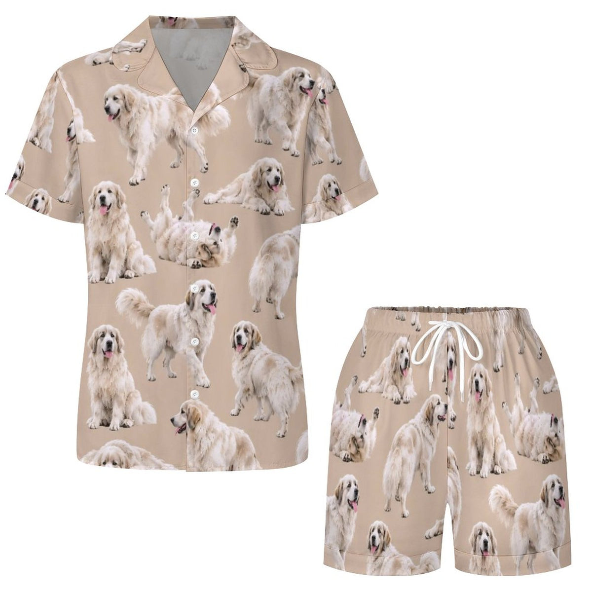 Women's Satin Cuban Collar Pajama Set(All-Over Printing)