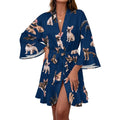 120gsm Women's Ruffle Long Sleeve Robe(All-Over Printing)