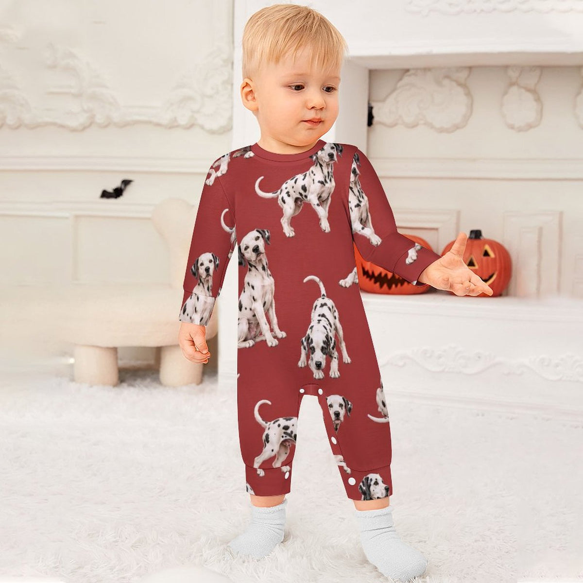 Dog Lover, Pet Owner, Cotton Long Sleeve Infant Bodysuit (All-Over Printing)