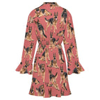 Dog Lover, Pet Owner,  Women's Ruffle Long Sleeve Robe(All-Over Printing)