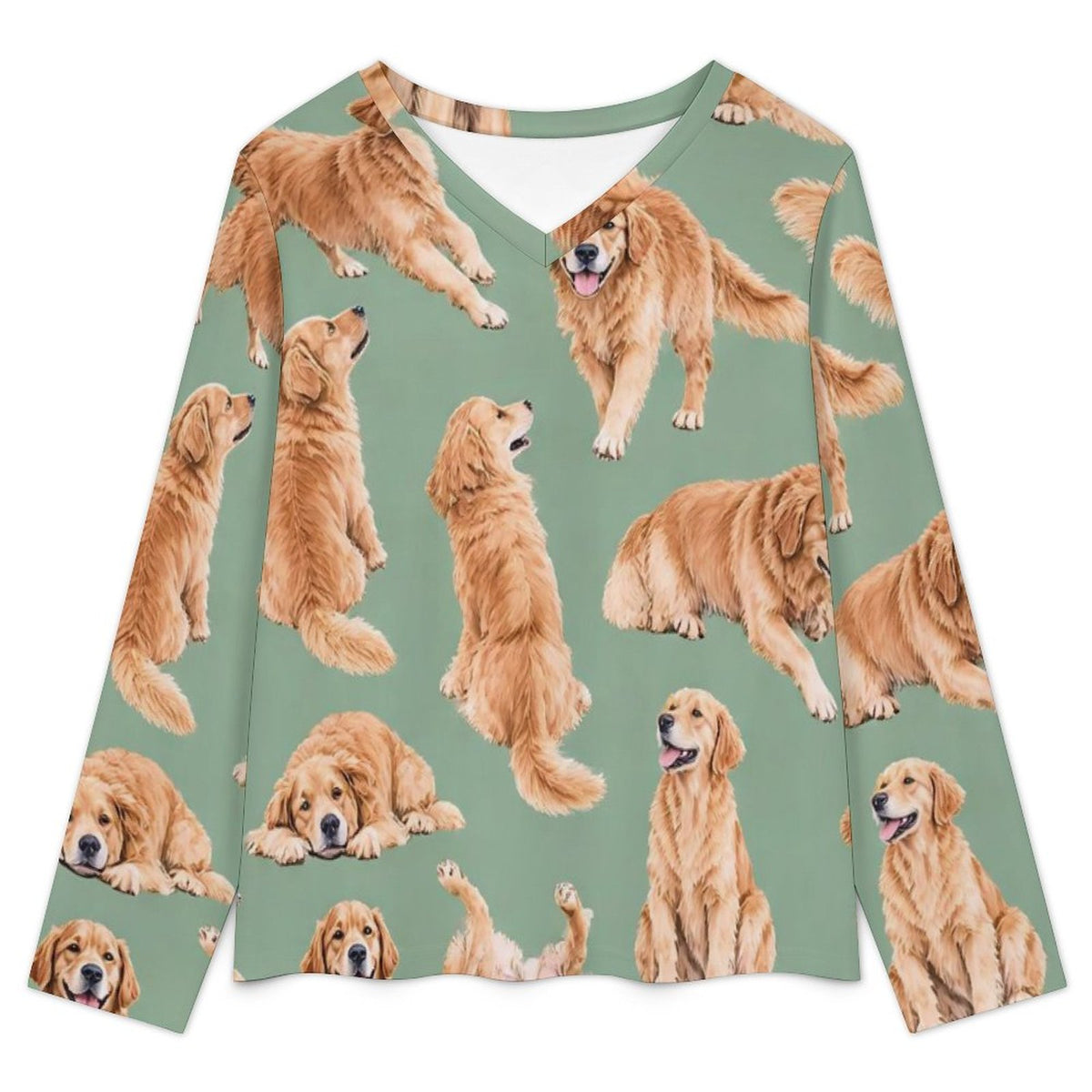 200gsm V-Neck Pajama Set(All-Over Printing)