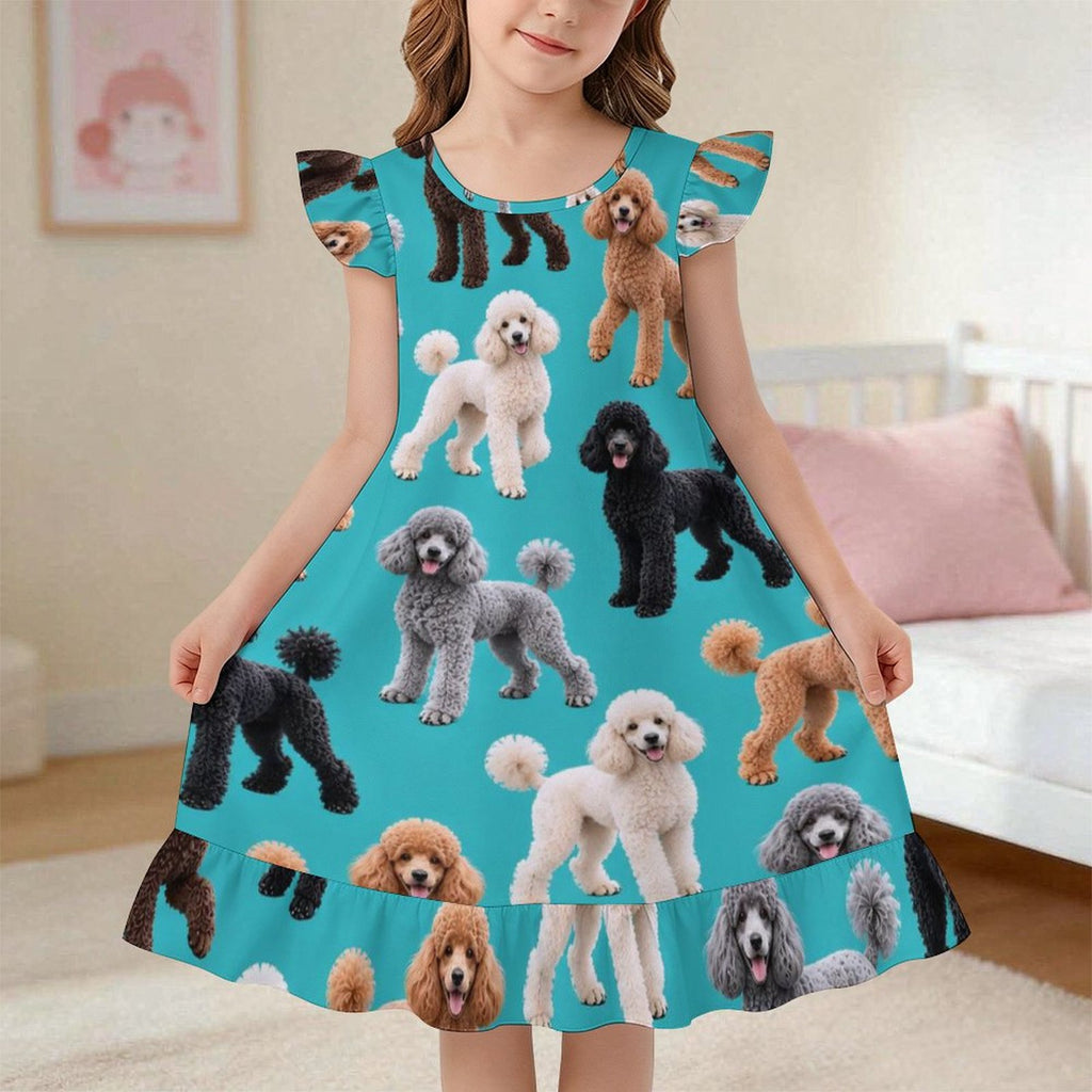 Dog Lover, Pet Owner, Girls Short Sleeve Ruffle Nightgown(All-Over Printing)