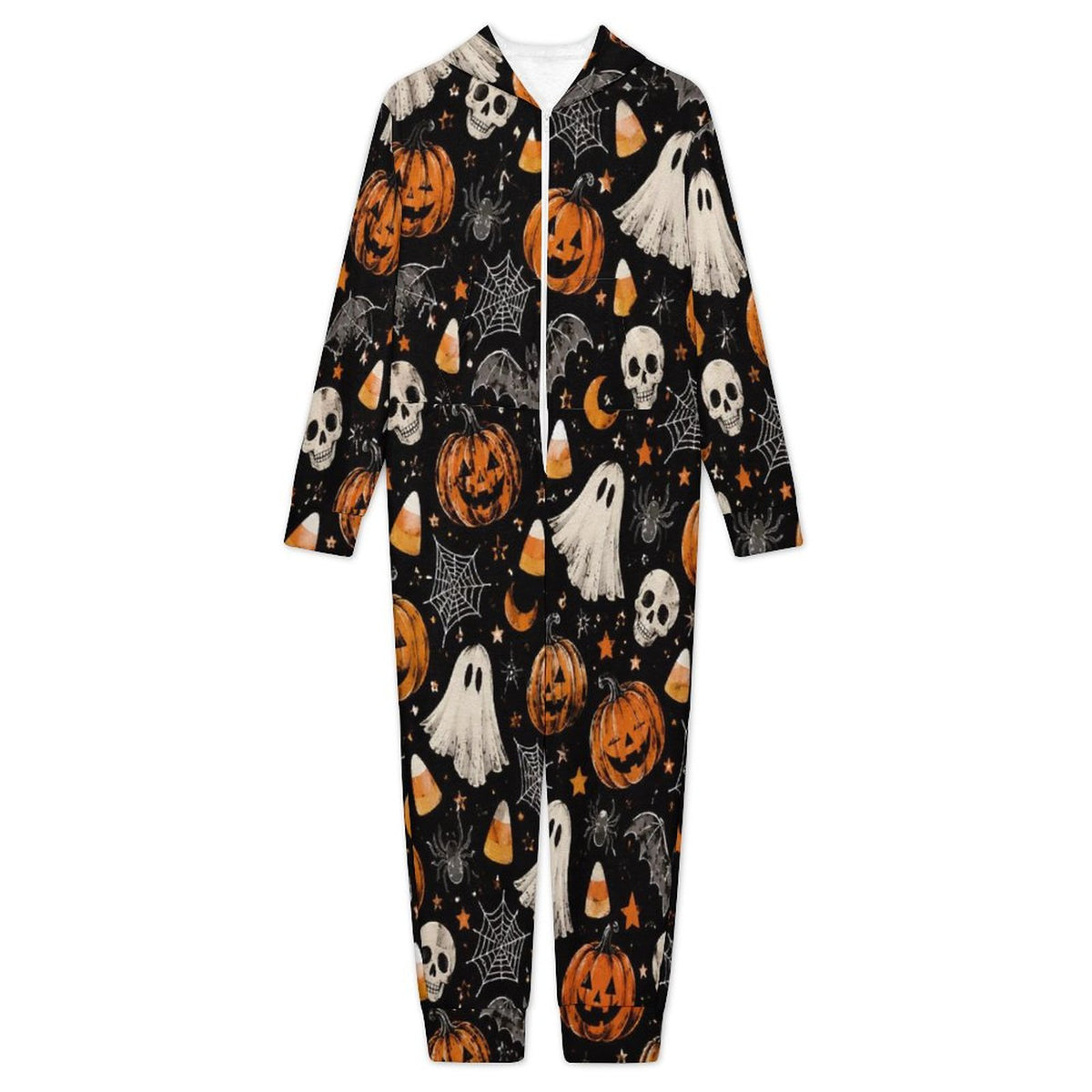 250gsm Flannel Footless Zip up Kid Jumpsuit Pajamas(All-Over Printing)