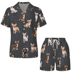 Women's Satin Cuban Collar Pajama Set(All-Over Printing)